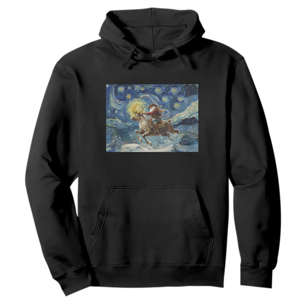 Cowboy Santa Starry Night Christmas Hoodie TS14 Black Print Your Wear