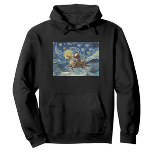Cowboy Santa Starry Night Christmas Hoodie TS14 Black Print Your Wear