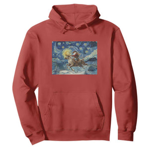 Cowboy Santa Starry Night Christmas Hoodie TS14 Red Print Your Wear