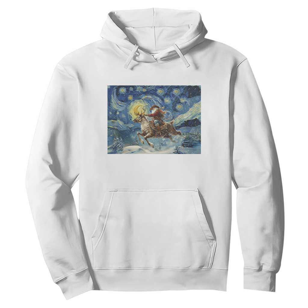 Cowboy Santa Starry Night Christmas Hoodie TS14 White Print Your Wear