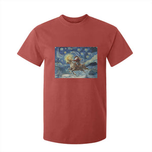 Cowboy Santa Starry Night Christmas T Shirt For Kid TS14 Red Print Your Wear