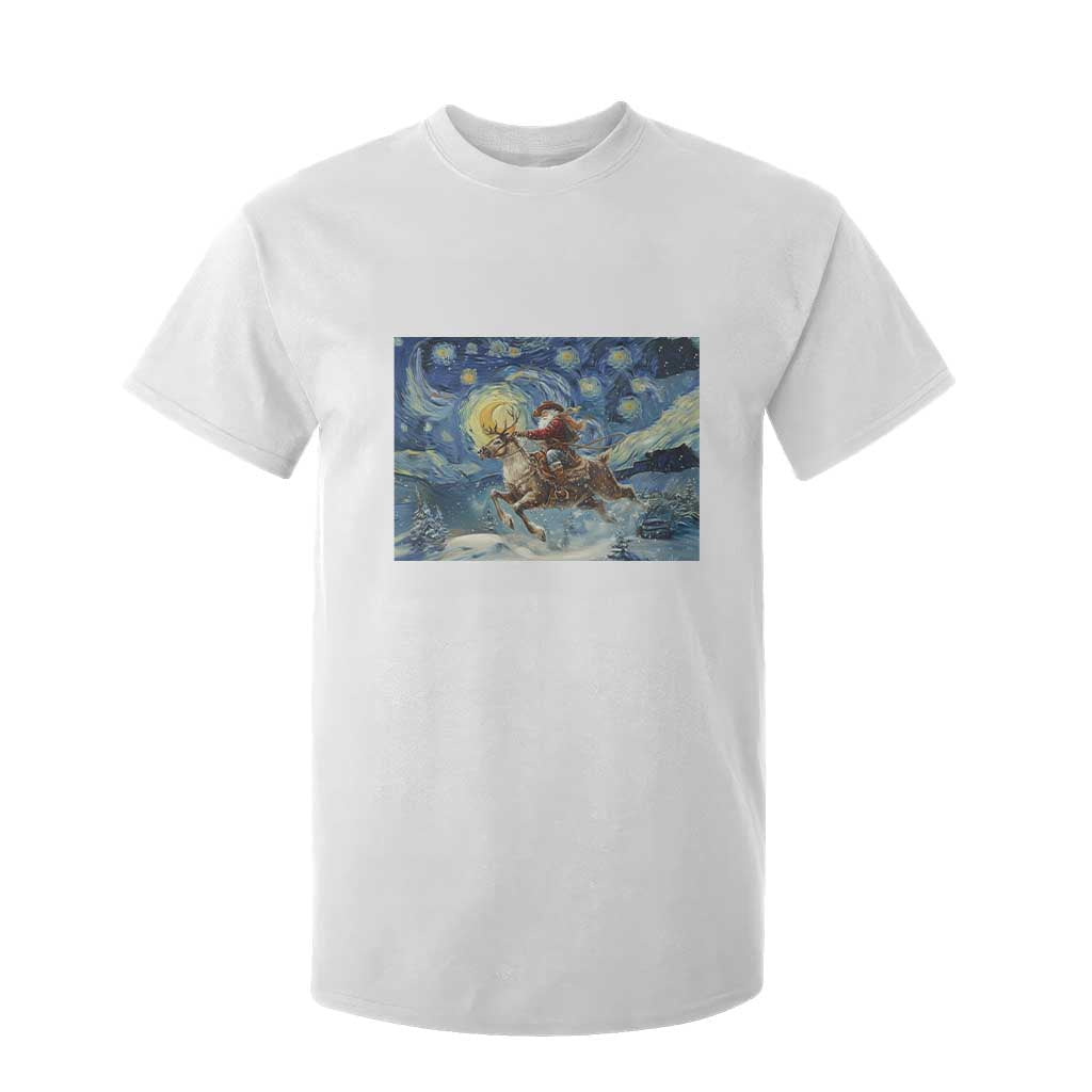 Cowboy Santa Starry Night Christmas T Shirt For Kid TS14 White Print Your Wear