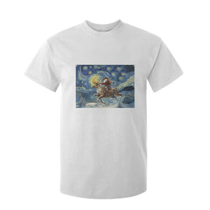 Cowboy Santa Starry Night Christmas T Shirt For Kid TS14 White Print Your Wear