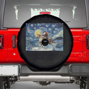 Cowboy Santa Starry Night Christmas Spare Tire Cover TS14 Black Print Your Wear