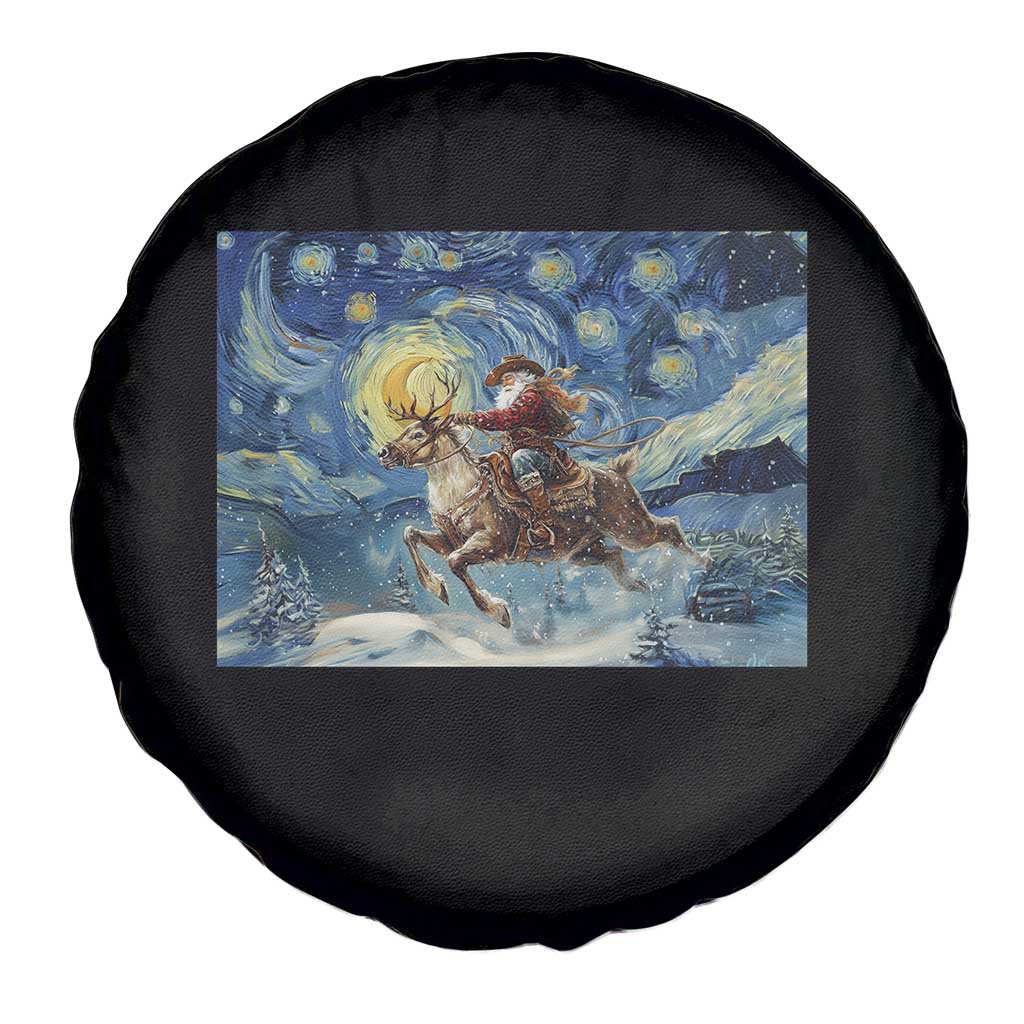 Cowboy Santa Starry Night Christmas Spare Tire Cover TS14 Print Your Wear