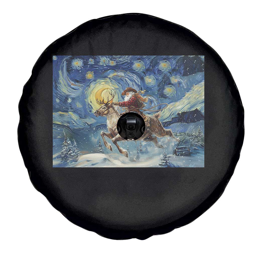 Cowboy Santa Starry Night Christmas Spare Tire Cover TS14 Print Your Wear