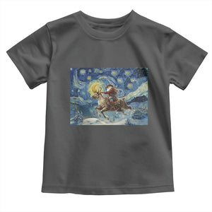 Cowboy Santa Starry Night Christmas Toddler T Shirt TS14 Dark Heather Print Your Wear