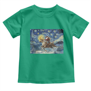 Cowboy Santa Starry Night Christmas Toddler T Shirt TS14 Irish Green Print Your Wear