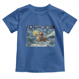 Cowboy Santa Starry Night Christmas Toddler T Shirt TS14 Royal Blue Print Your Wear