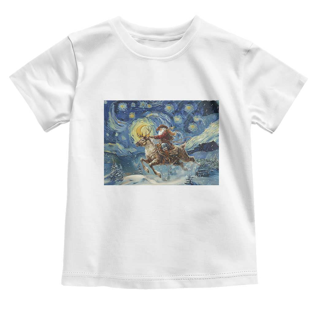 Cowboy Santa Starry Night Christmas Toddler T Shirt TS14 White Print Your Wear