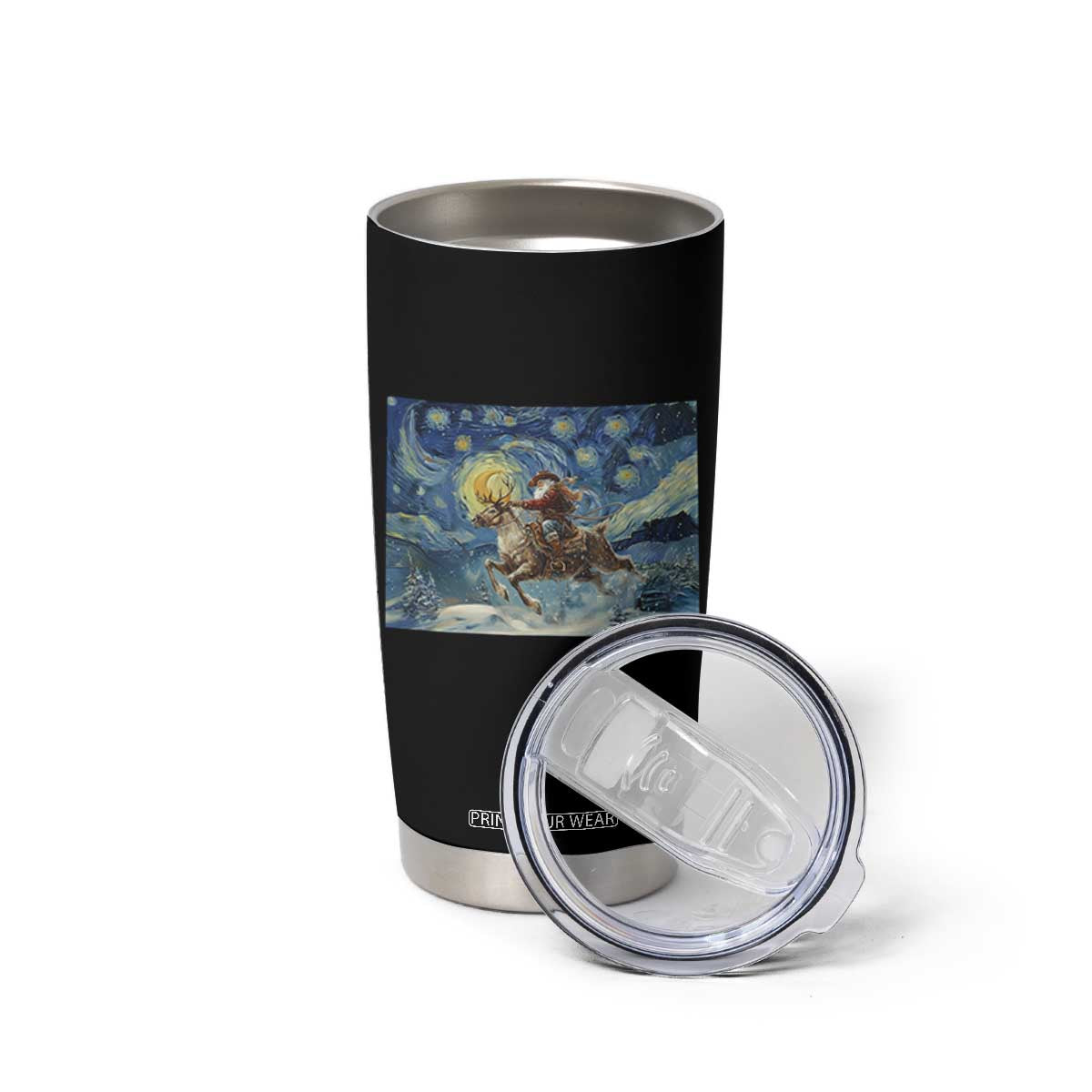 Cowboy Santa Starry Night Christmas Tumbler Cup - Print Your Wear