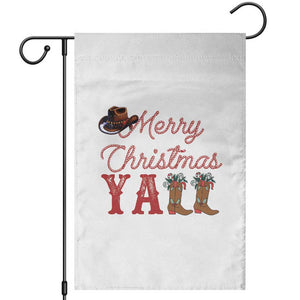 Western Cowboy Howdy Garden Flag Merry Christmas Yall Cowgirl Boots Hat TS14 White Print Your Wear