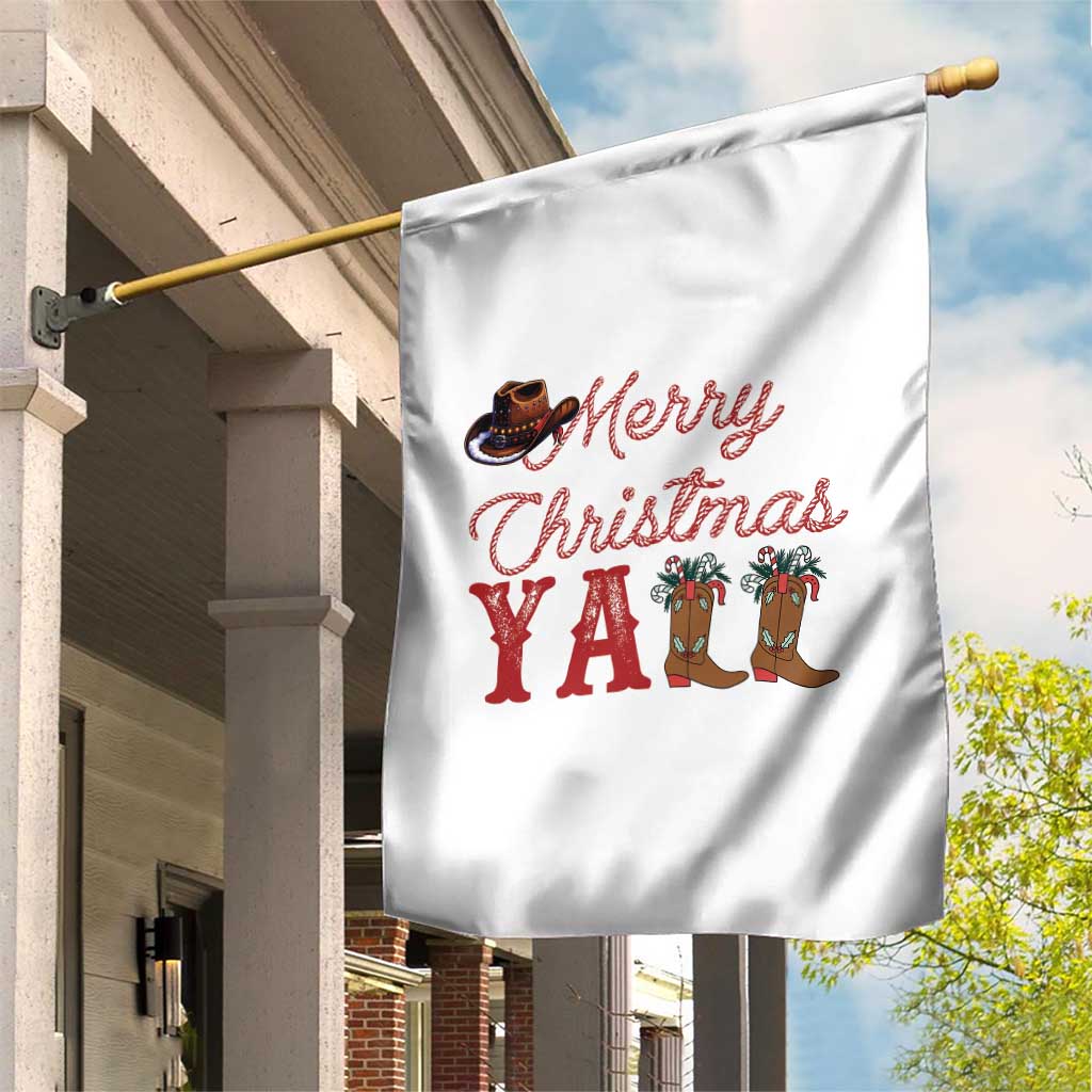 Western Cowboy Howdy Garden Flag Merry Christmas Yall Cowgirl Boots Hat TS14 Print Your Wear