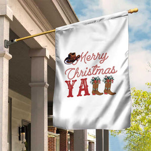 Western Cowboy Howdy Garden Flag Merry Christmas Yall Cowgirl Boots Hat TS14 Print Your Wear