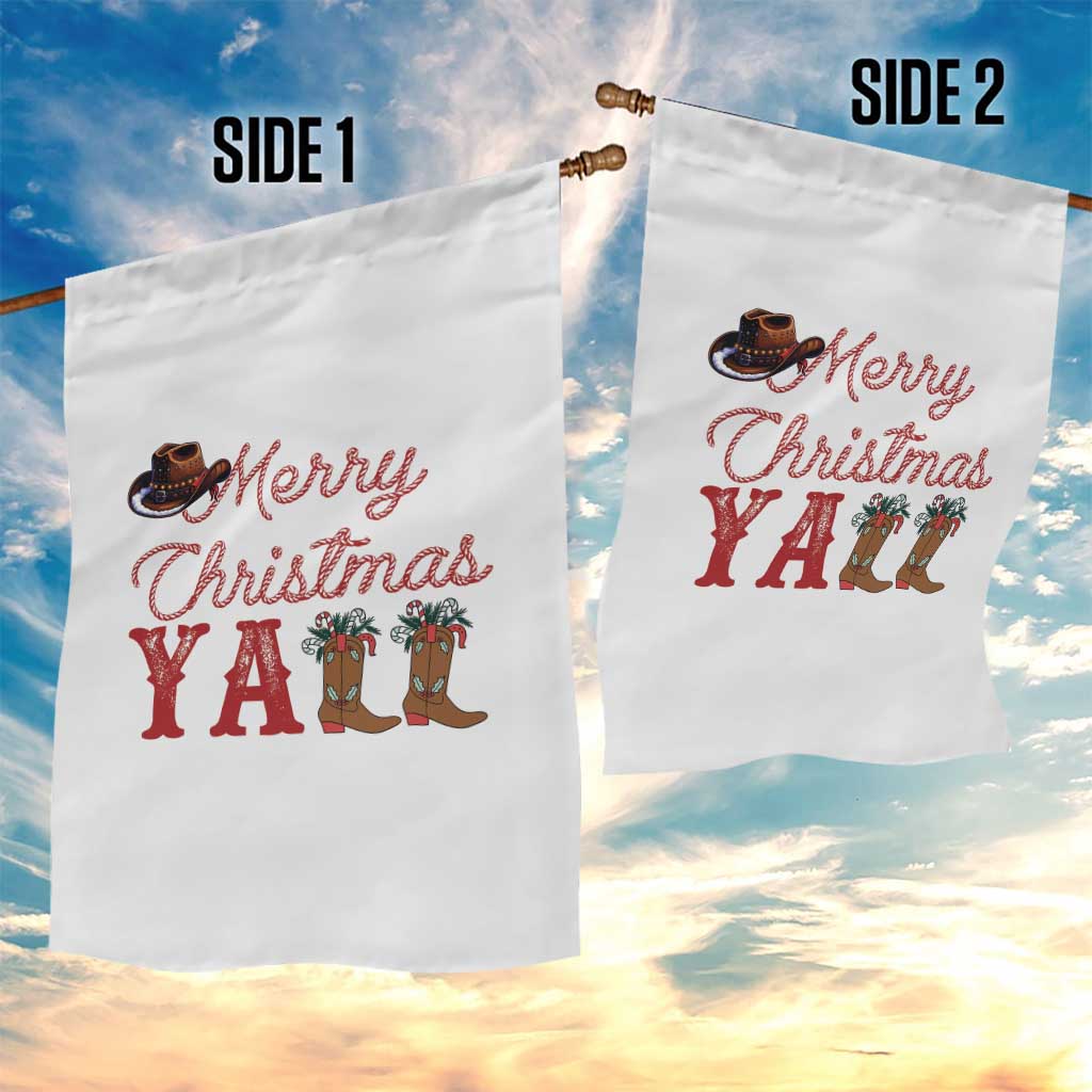 Western Cowboy Howdy Garden Flag Merry Christmas Yall Cowgirl Boots Hat TS14 Print Your Wear