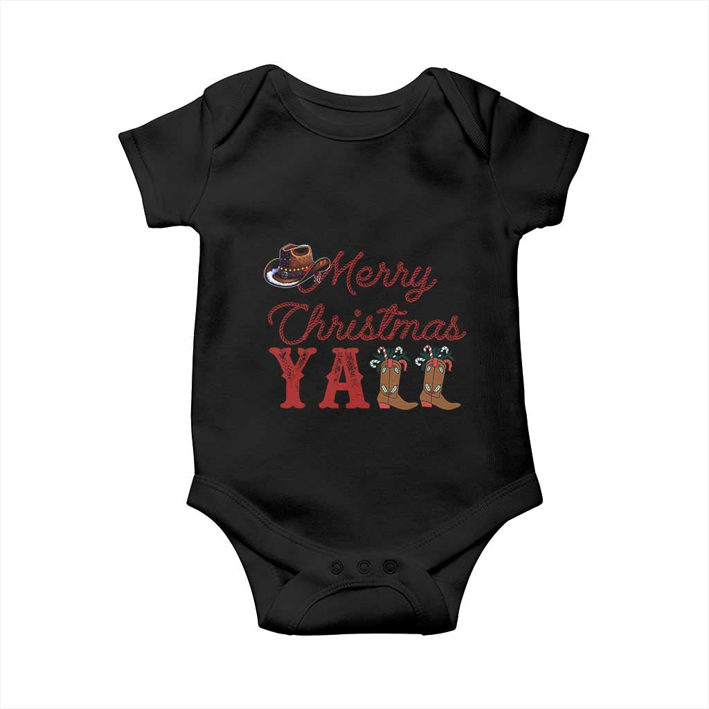 Western Cowboy Howdy Baby Onesie Merry Christmas Yall Cowgirl Boots Hat TS14 Black Print Your Wear