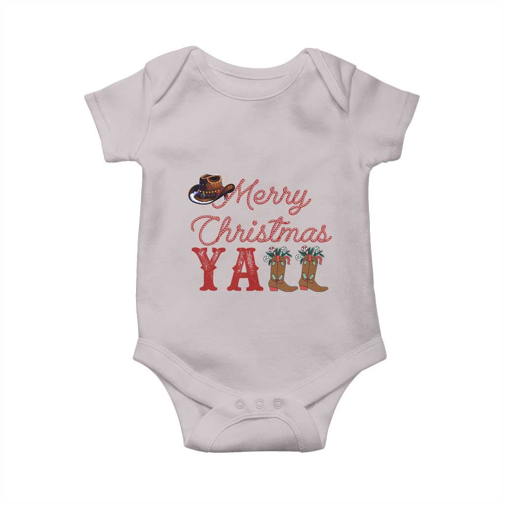 Western Cowboy Howdy Baby Onesie Merry Christmas Yall Cowgirl Boots Hat TS14 Ice Gray Print Your Wear