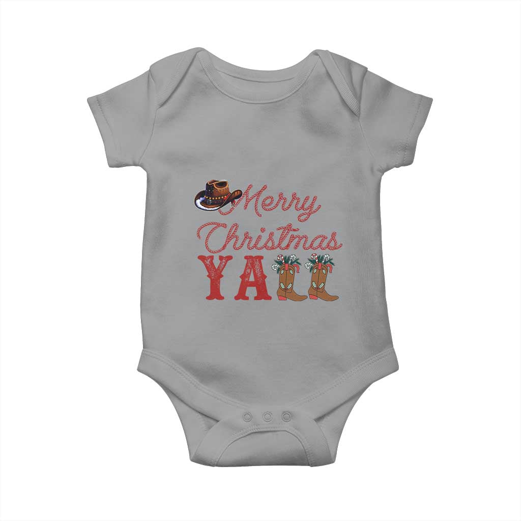 Western Cowboy Howdy Baby Onesie Merry Christmas Yall Cowgirl Boots Hat TS14 Sport Gray Print Your Wear