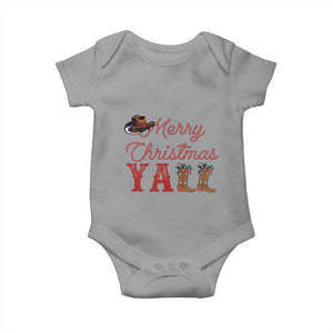 Western Cowboy Howdy Baby Onesie Merry Christmas Yall Cowgirl Boots Hat TS14 Sport Gray Print Your Wear