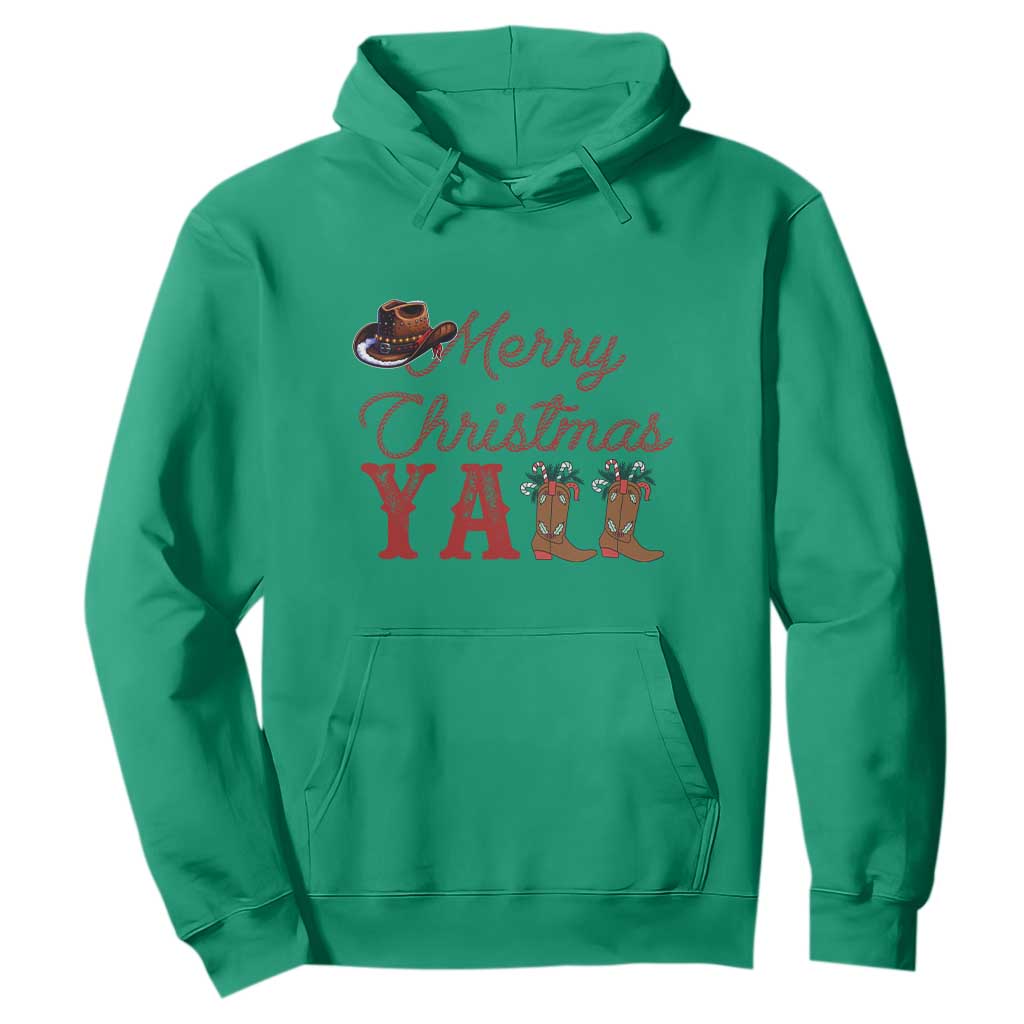 Western Cowboy Howdy Hoodie Merry Christmas Yall Cowgirl Boots Hat TS14 Irish Green Print Your Wear