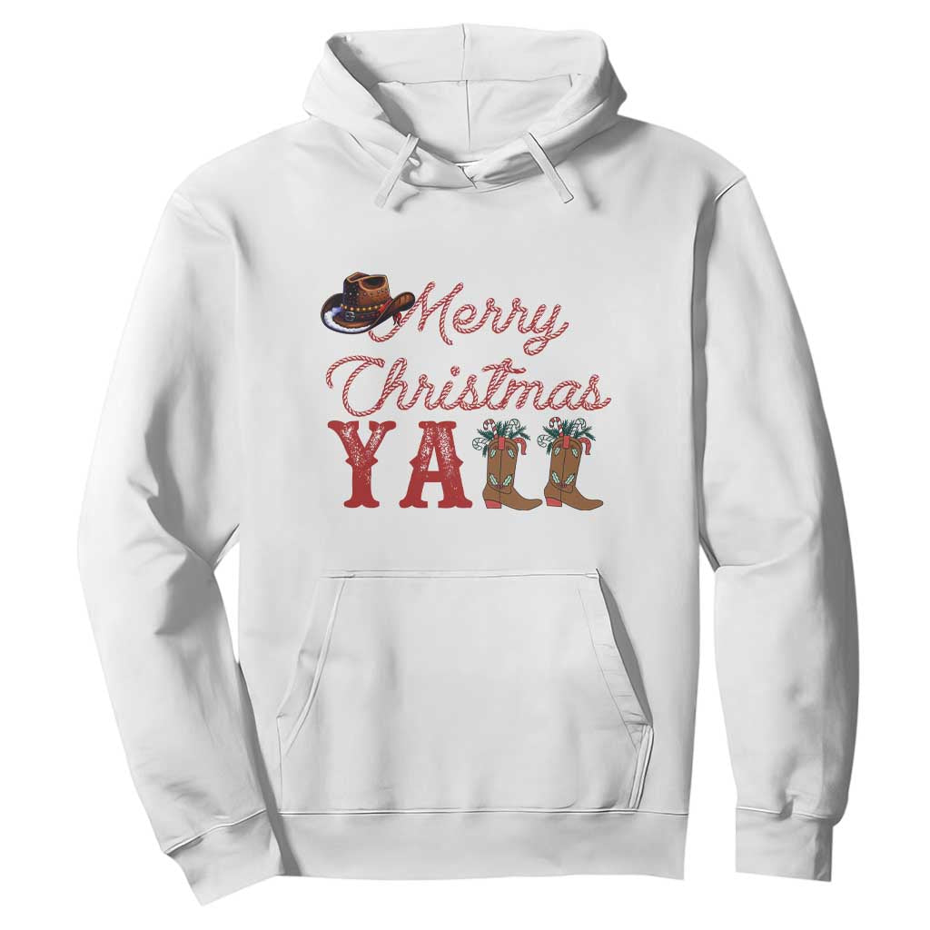 Western Cowboy Howdy Hoodie Merry Christmas Yall Cowgirl Boots Hat TS14 White Print Your Wear