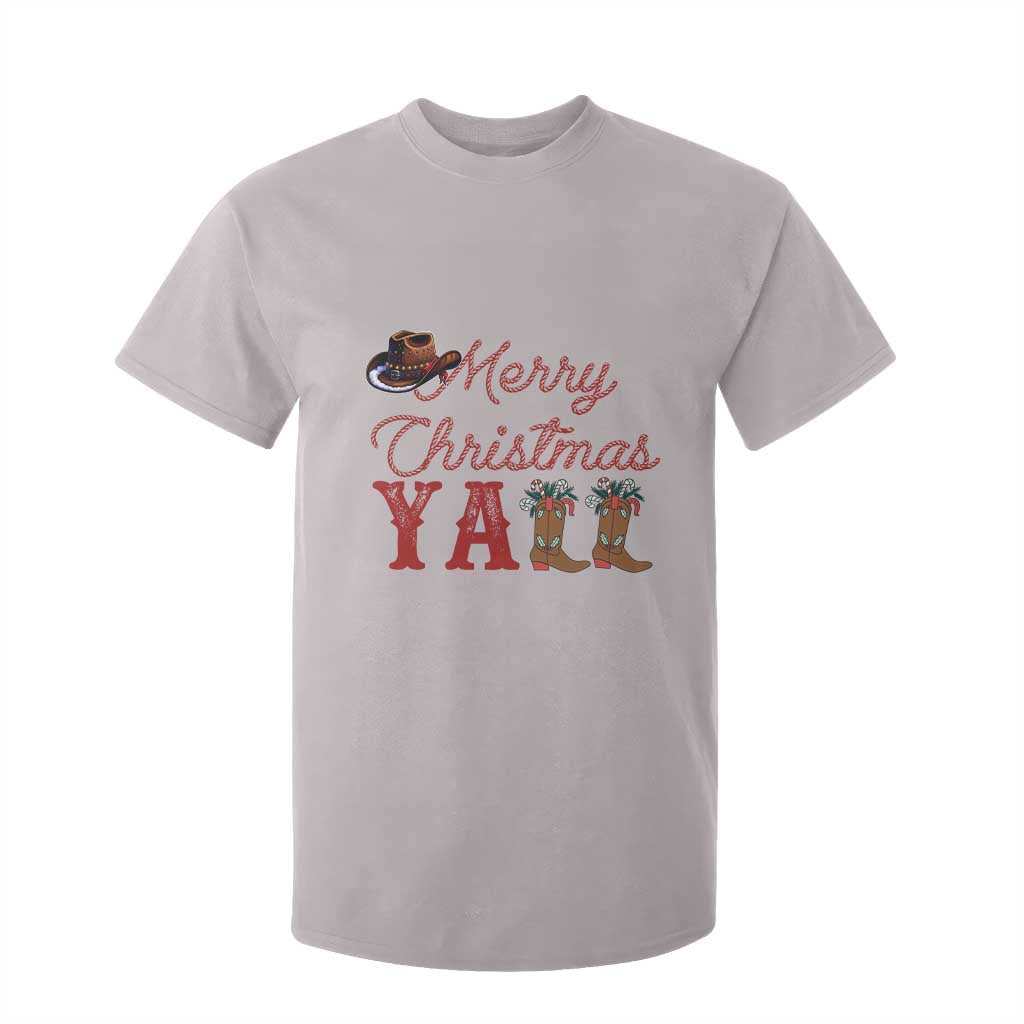 Western Cowboy Howdy T Shirt For Kid Merry Christmas Yall Cowgirl Boots Hat TS14 Ice Gray Print Your Wear