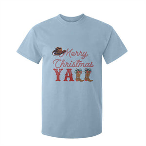 Western Cowboy Howdy T Shirt For Kid Merry Christmas Yall Cowgirl Boots Hat TS14 Light Blue Print Your Wear