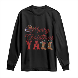 Western Cowboy Howdy Long Sleeve Shirt Merry Christmas Yall Cowgirl Boots Hat TS14 Black Print Your Wear
