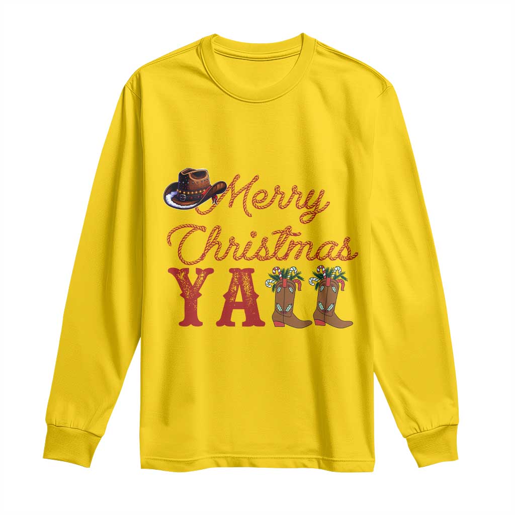 Western Cowboy Howdy Long Sleeve Shirt Merry Christmas Yall Cowgirl Boots Hat TS14 Daisy Print Your Wear