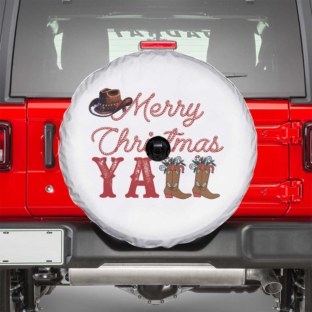 Western Cowboy Howdy Spare Tire Cover Merry Christmas Yall Cowgirl Boots Hat TS14 White Print Your Wear
