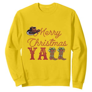 Western Cowboy Howdy Sweatshirt Merry Christmas Yall Cowgirl Boots Hat TS14 Daisy Print Your Wear