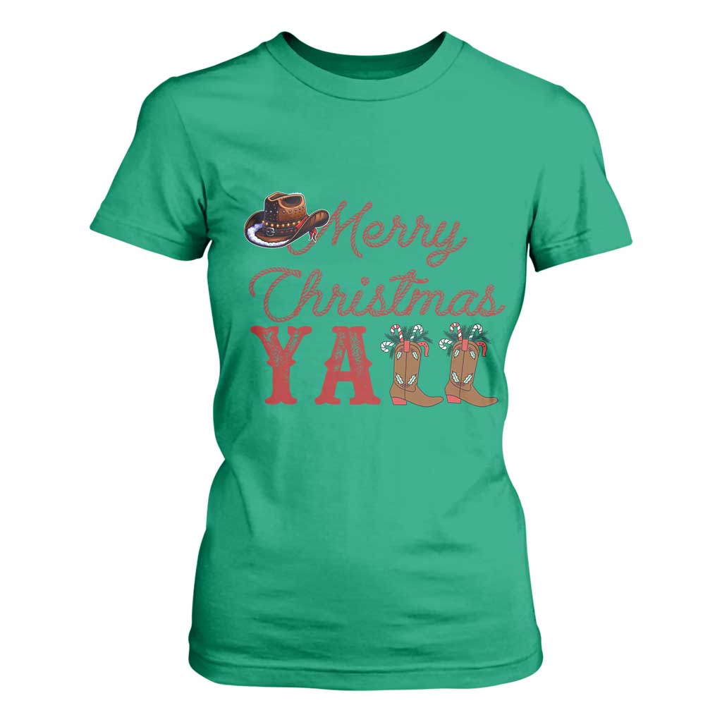 Western Cowboy Howdy T Shirt For Women Merry Christmas Yall Cowgirl Boots Hat TS14 Irish Green Print Your Wear