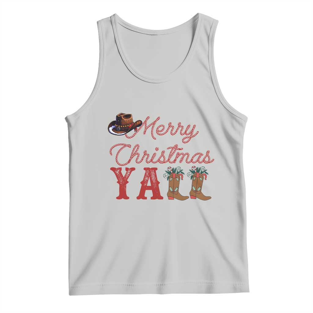 Western Cowboy Howdy Tank Top Merry Christmas Yall Cowgirl Boots Hat TS14 Ash Print Your Wear