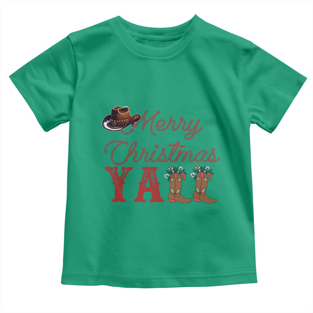 Western Cowboy Howdy Toddler T Shirt Merry Christmas Yall Cowgirl Boots Hat TS14 Irish Green Print Your Wear