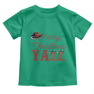 Western Cowboy Howdy Toddler T Shirt Merry Christmas Yall Cowgirl Boots Hat TS14 Irish Green Print Your Wear