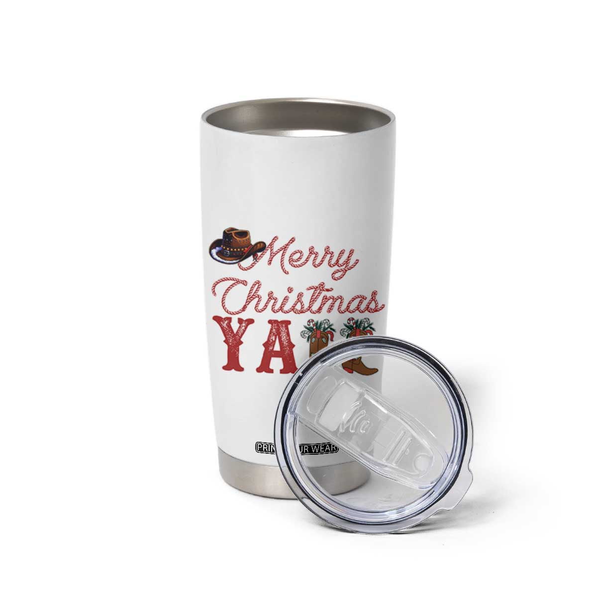 Western Cowboy Howdy Tumbler Cup Merry Christmas Yall Cowgirl Boots Hat TS14 Print Your Wear