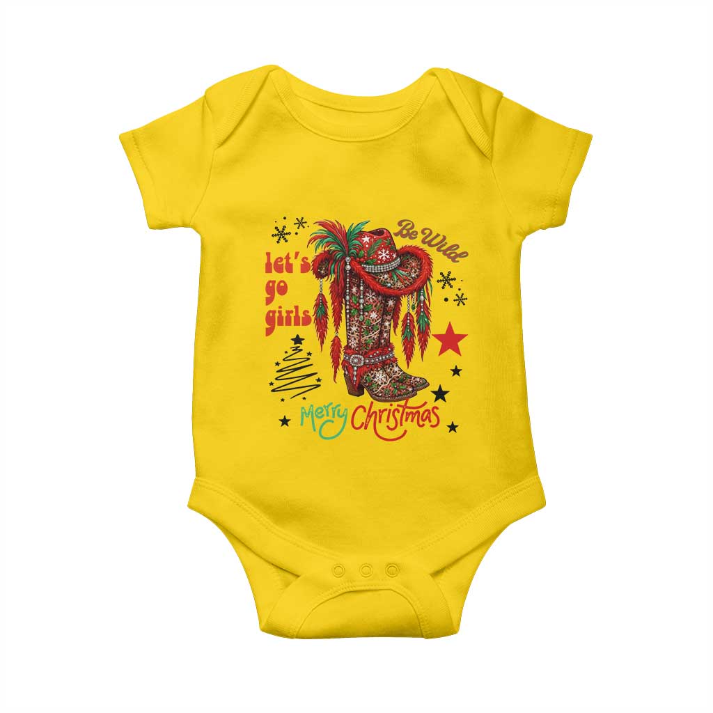 Let Us Go Girls Baby Onesie Christmas Cowgirl Boots TS14 Daisy Print Your Wear