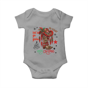 Let Us Go Girls Baby Onesie Christmas Cowgirl Boots TS14 Sport Gray Print Your Wear