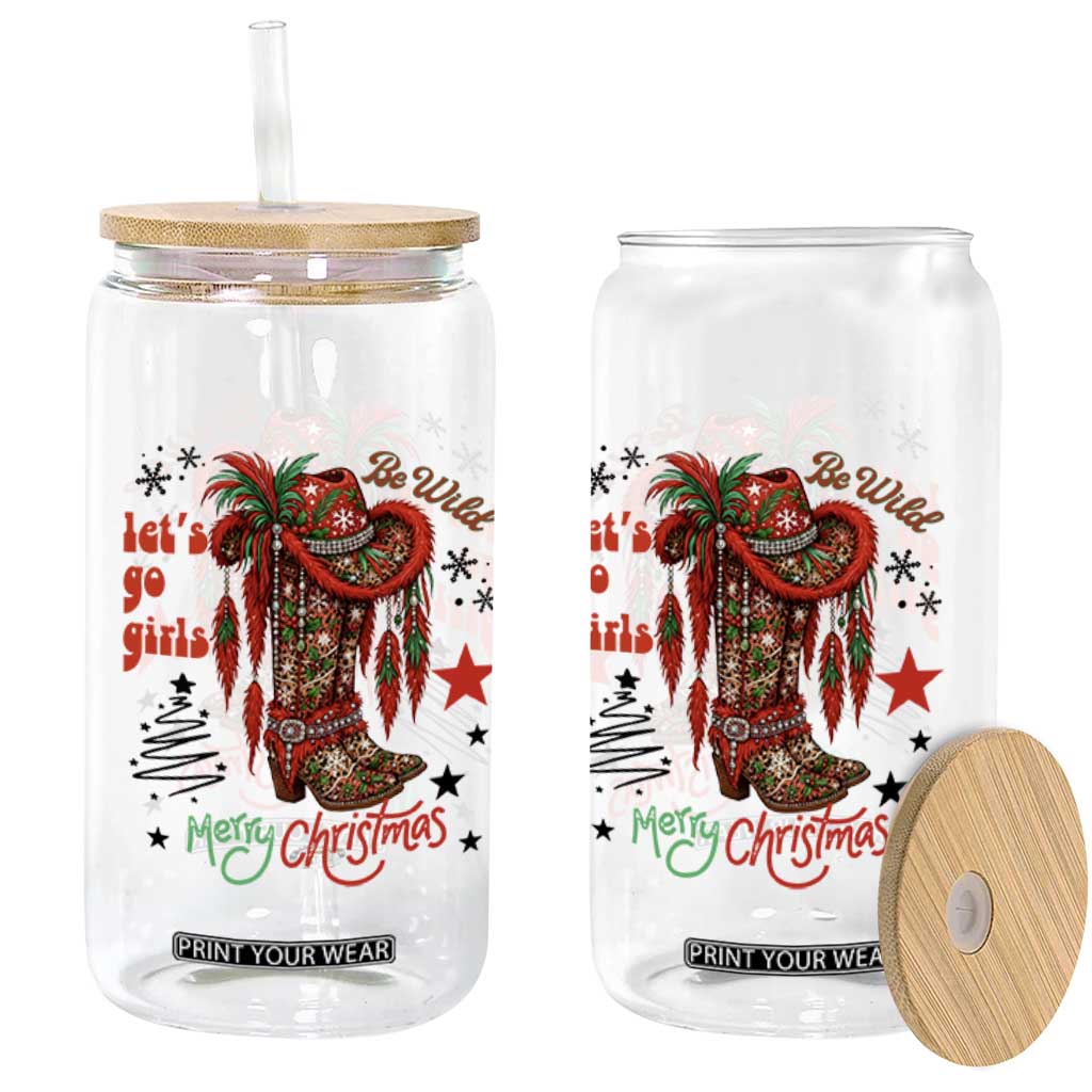 Let Us Go Girls Glass Can Christmas Cowgirl Boots - Print Your Wear