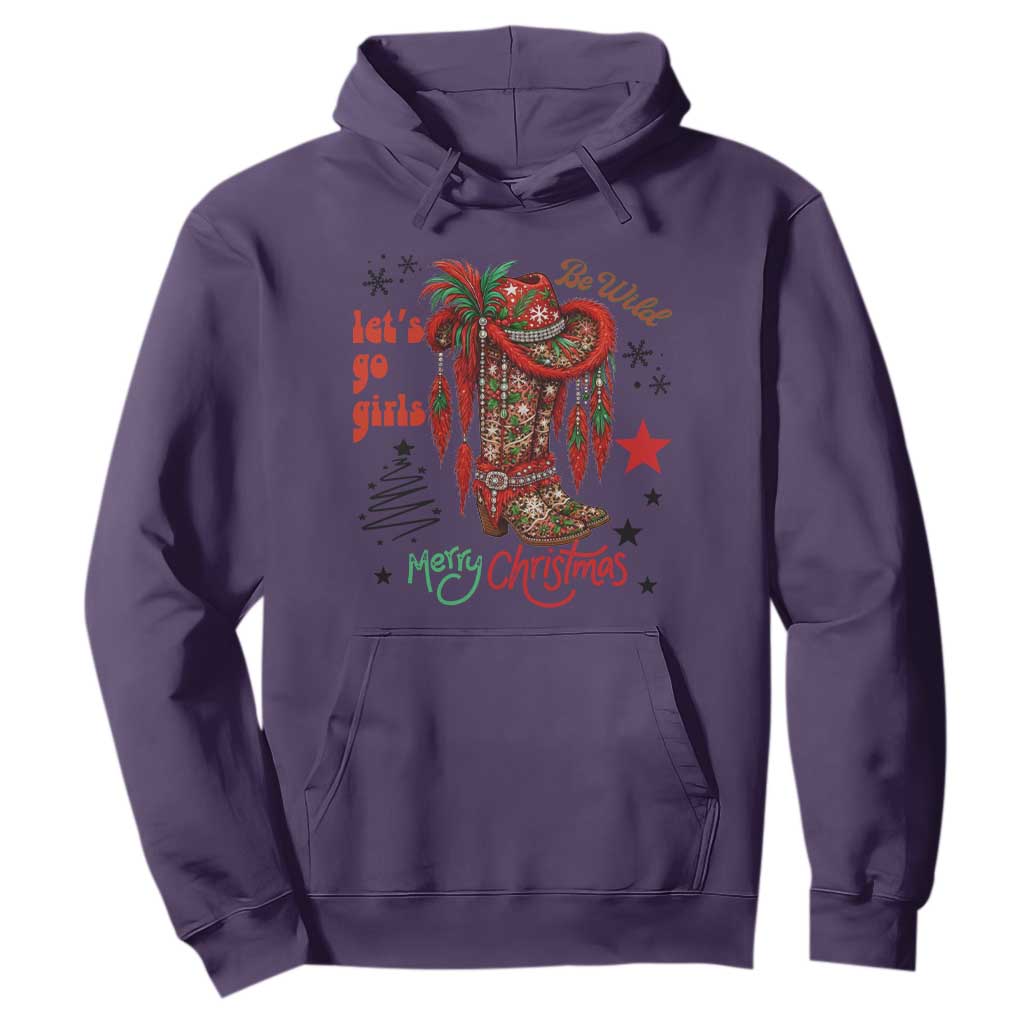 Let Us Go Girls Hoodie Christmas Cowgirl Boots TS14 Purple Print Your Wear