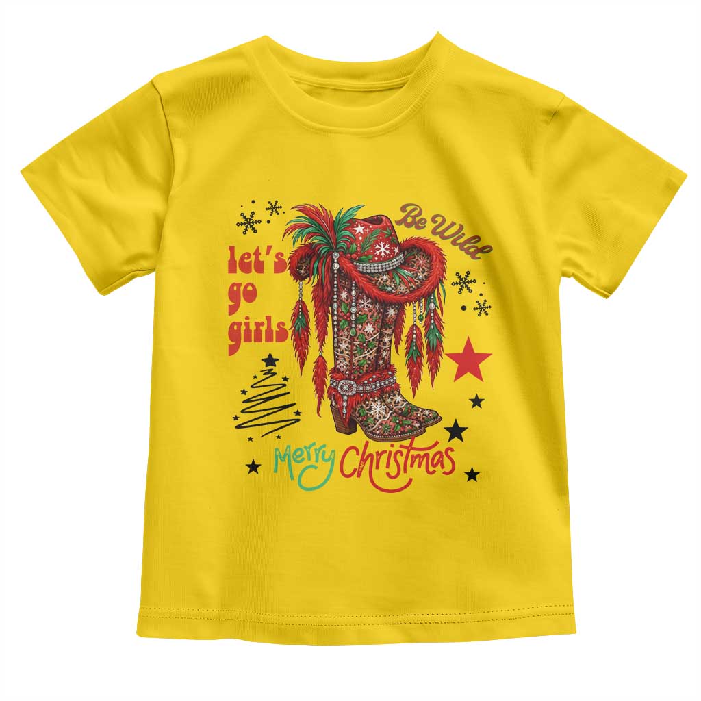 Let Us Go Girls Toddler T Shirt Christmas Cowgirl Boots TS14 Daisy Print Your Wear