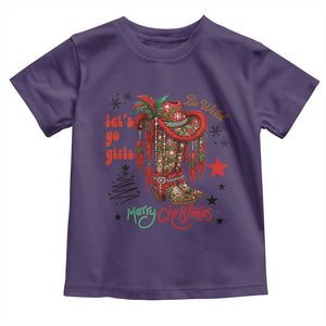 Let Us Go Girls Toddler T Shirt Christmas Cowgirl Boots TS14 Purple Print Your Wear