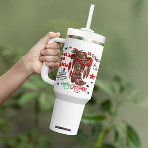 Let Us Go Girls Tumbler With Handle Christmas Cowgirl Boots TS14 Print Your Wear