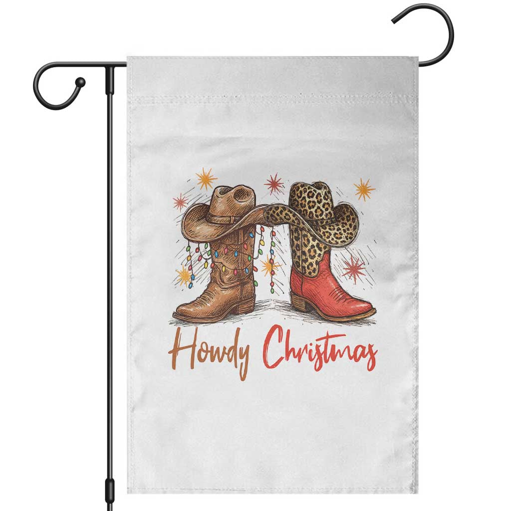 Howdy Christmas Garden Flag Western Cowboy Boots Country TS14 White Print Your Wear