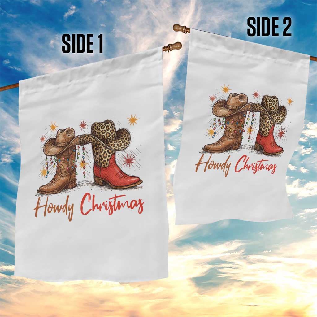 Howdy Christmas Garden Flag Western Cowboy Boots Country TS14 Print Your Wear