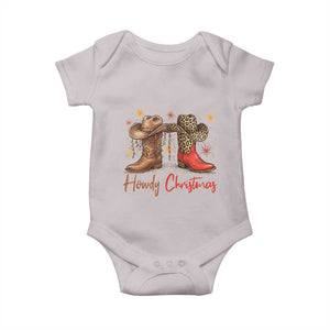 Howdy Christmas Baby Onesie Western Cowboy Boots Country TS14 Ice Gray Print Your Wear