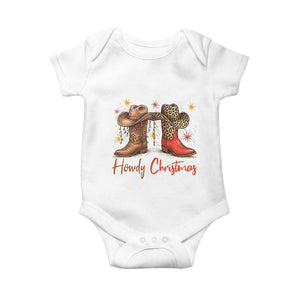 Howdy Christmas Baby Onesie Western Cowboy Boots Country TS14 White Print Your Wear
