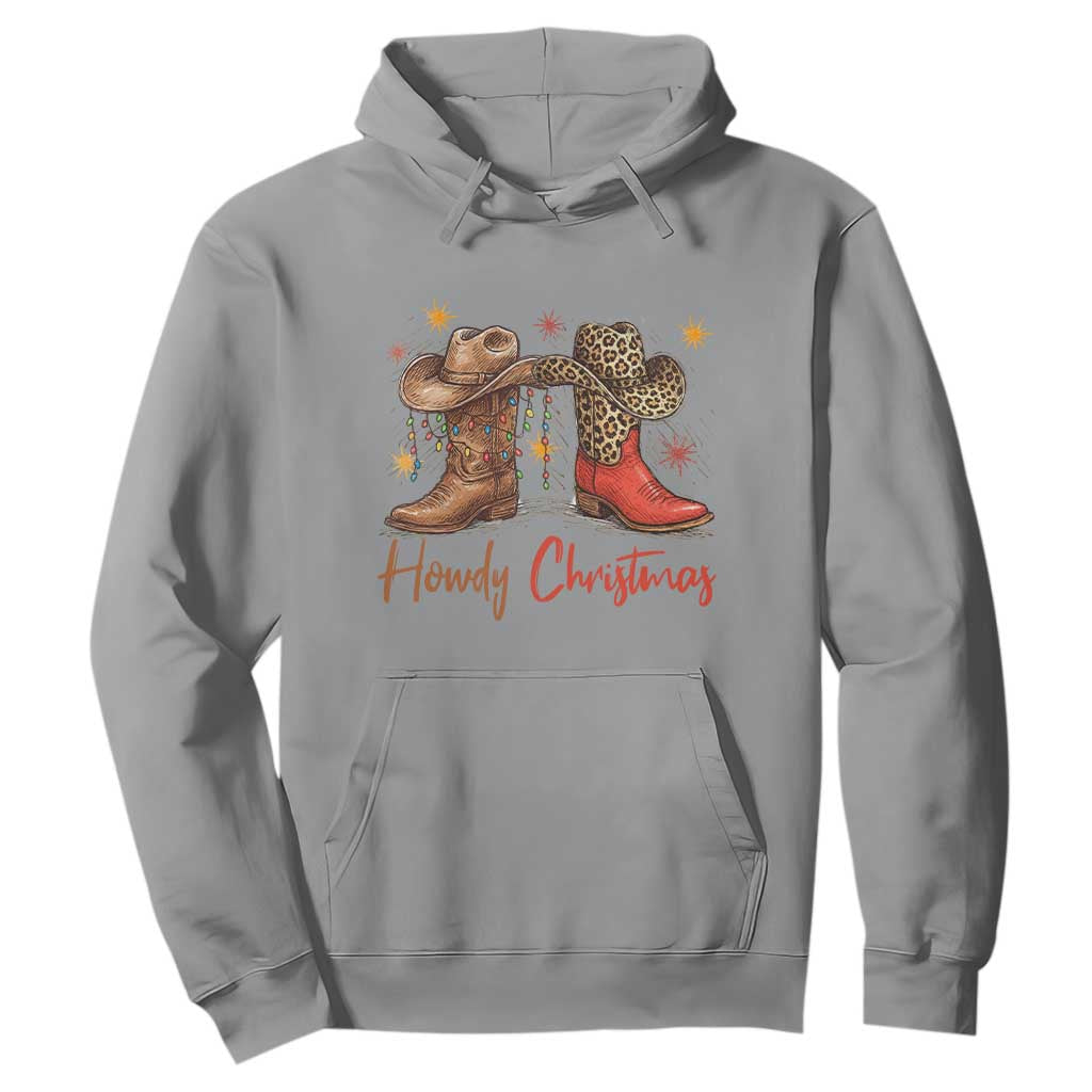 Howdy Christmas Hoodie Western Cowboy Boots Country TS14 Sport Gray Print Your Wear