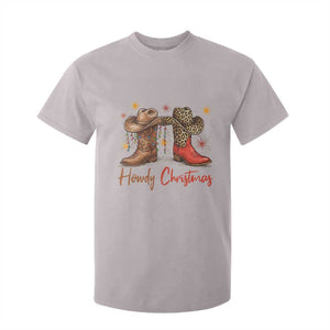 Howdy Christmas T Shirt For Kid Western Cowboy Boots Country TS14 Ice Gray Print Your Wear