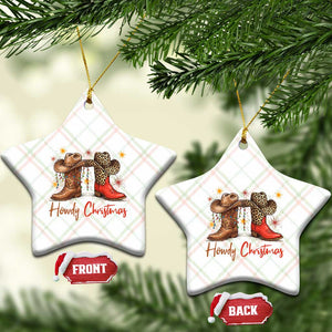 Howdy Christmas Ceramic Ornament Western Cowboy Boots Country TS14 Print Your Wear
